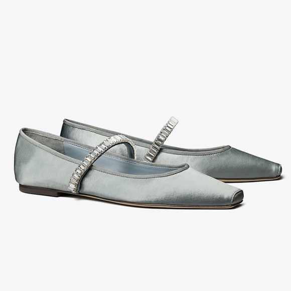 Tory Burch Shoes - Rare Tory Burch Crystal Ballet Flat - Vintage Steel - Size 8 - New in Box